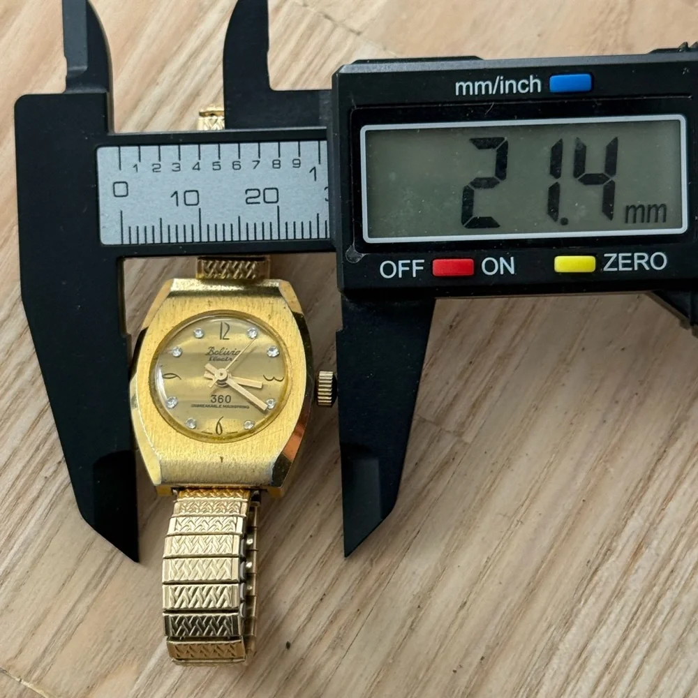 Bolivia Electra 360 Rare Vintage Mechanical Ladies Watch Gold Dial Bracelet